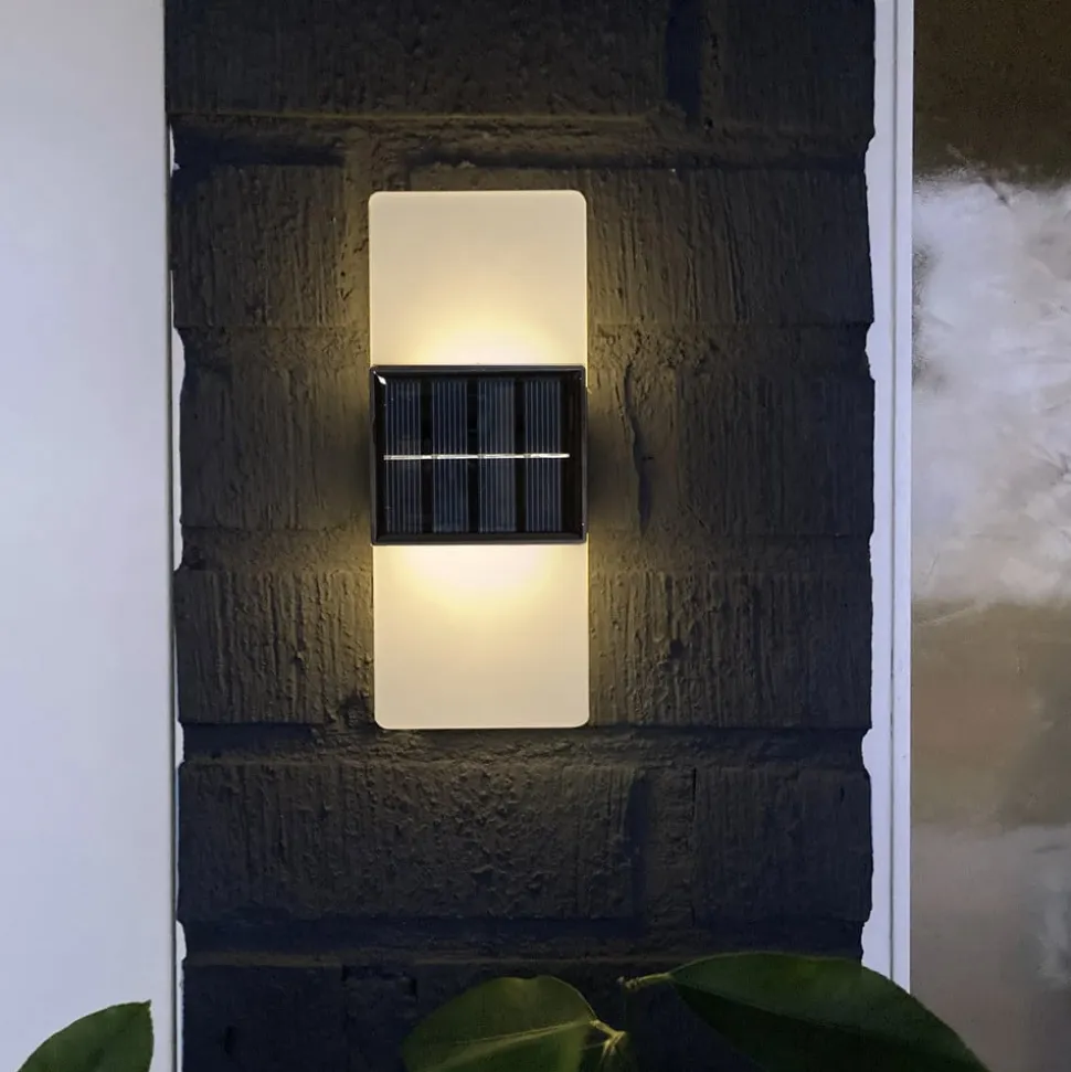Udendørs LED-væglampe Wally, 20x8 cm hvid frostet CCT
