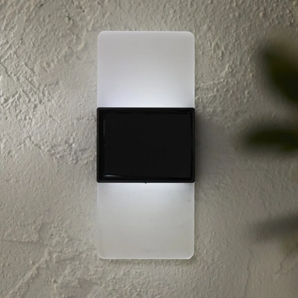 Udendørs LED-væglampe Wally, 14x6 cm hvid frostet CCT