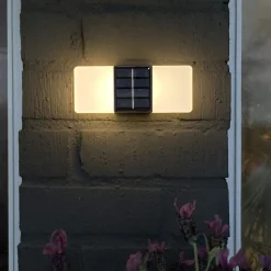 Udendørs LED-væglampe Wally, 14x6 cm hvid frostet CCT