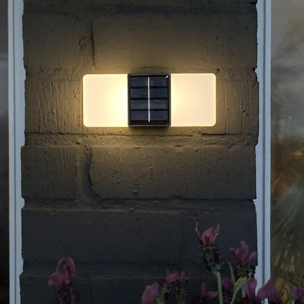 Udendørs LED-væglampe Wally, 14x6 cm hvid frostet CCT