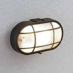 Udendørs væglampe Alisha, oval, sort