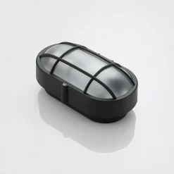 Udendørs væglampe Alisha, oval, sort