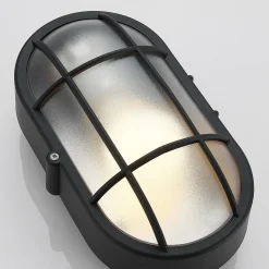 Udendørs væglampe Alisha, oval, sort