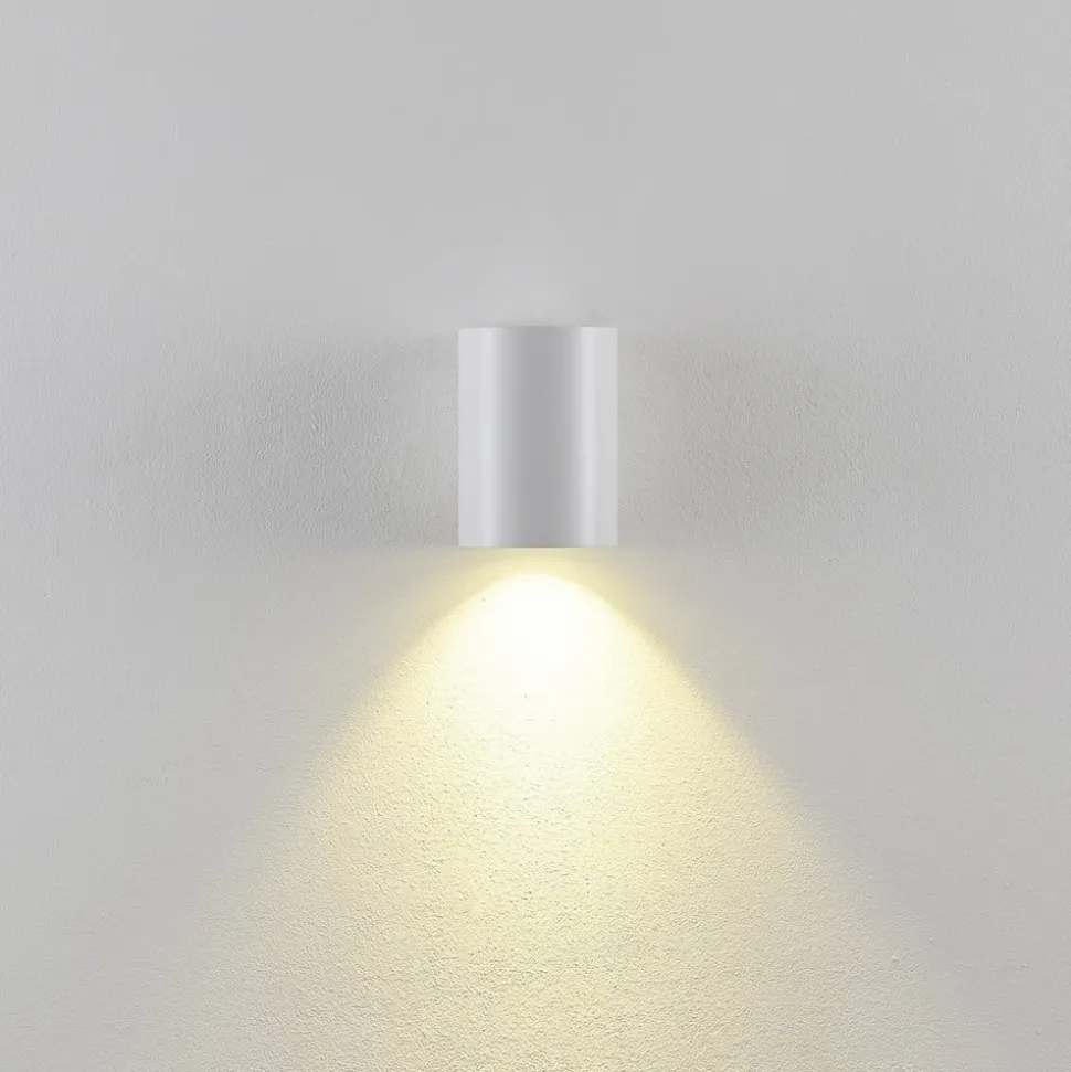 Udendørs væglampe CAN, hvid, 1 lyskilde, Ø 8 cm, IP65, metal, GU10