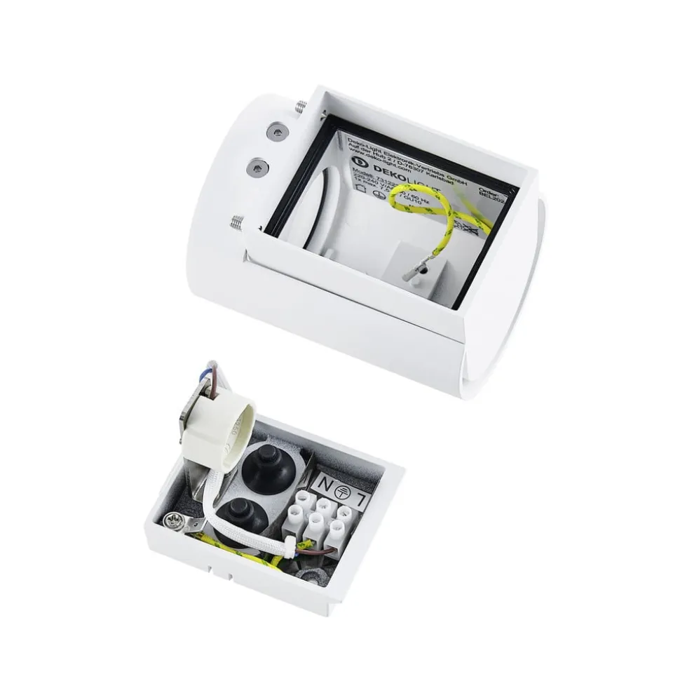 Udendørs væglampe CAN, hvid, 1 lyskilde, Ø 8 cm, IP65, metal, GU10