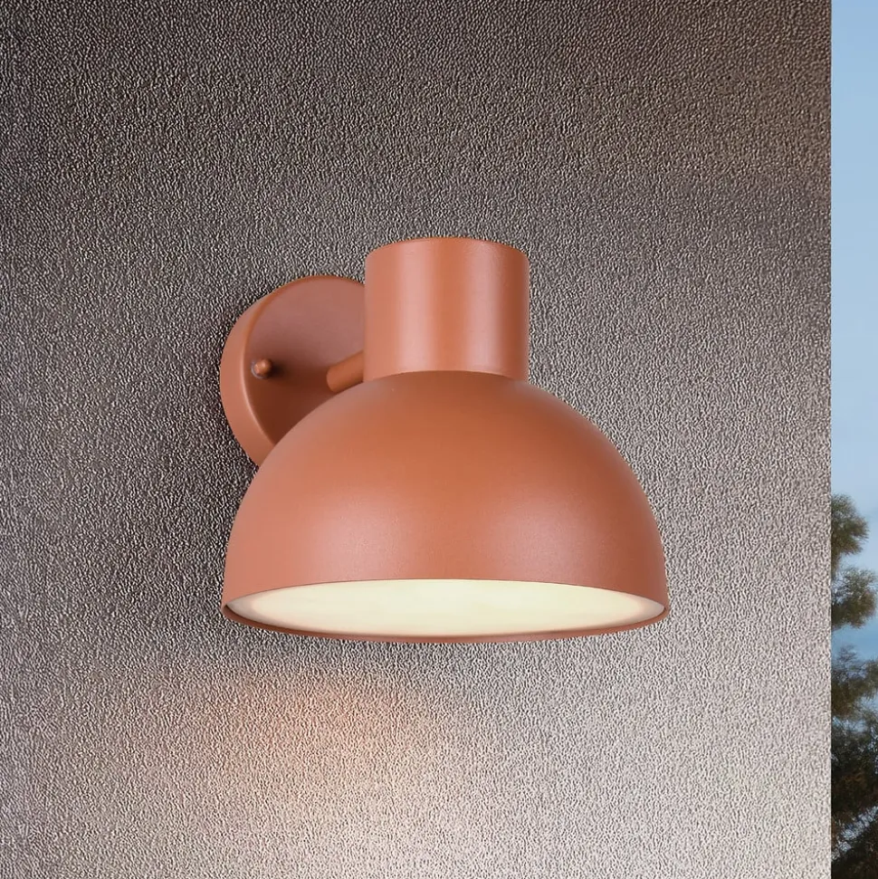 Udendørs væglampe Elbe, abrikos, trykstøbt aluminium, E27
