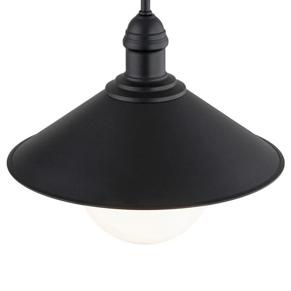 Udendørs væglampe Enduro, sort, stål, glas, IP44, E27