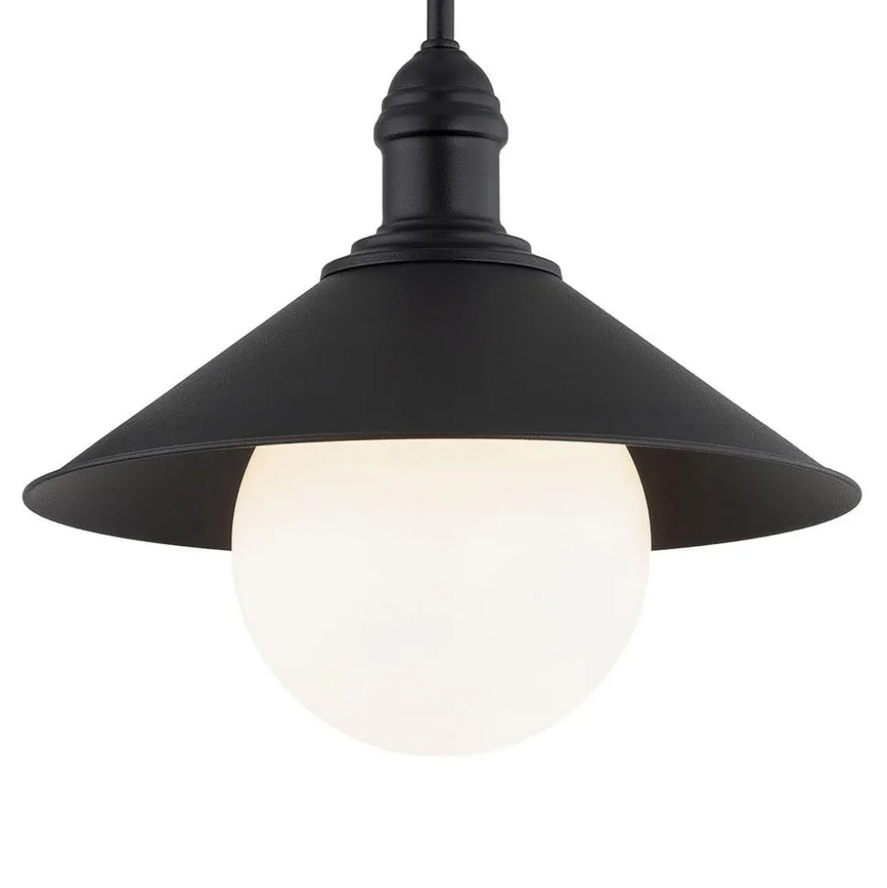 Udendørs væglampe Enduro, sort, stål, glas, IP44, E27