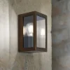 Udendørs væglampe Lumina, rust-sort, stål, glas, IP44