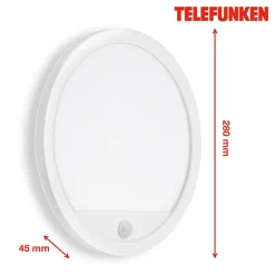 Udendørs væglampe med sensor Nizza Ø 28cm hvid 4.000K