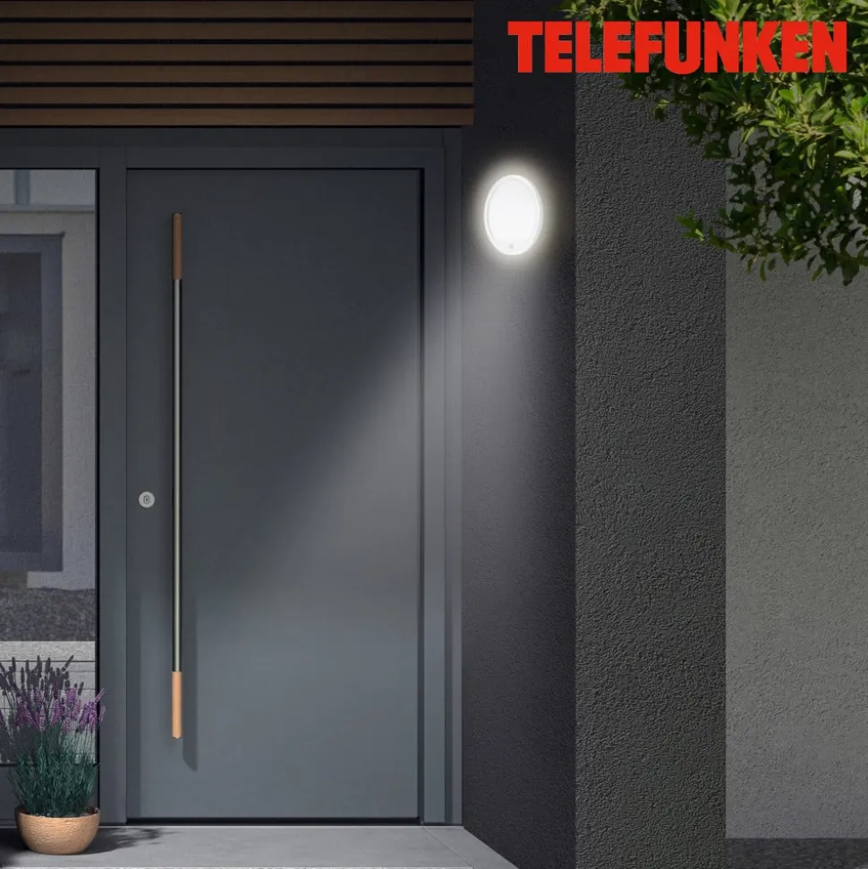 Udendørs væglampe med sensor Nizza Ø 28cm hvid 4.000K