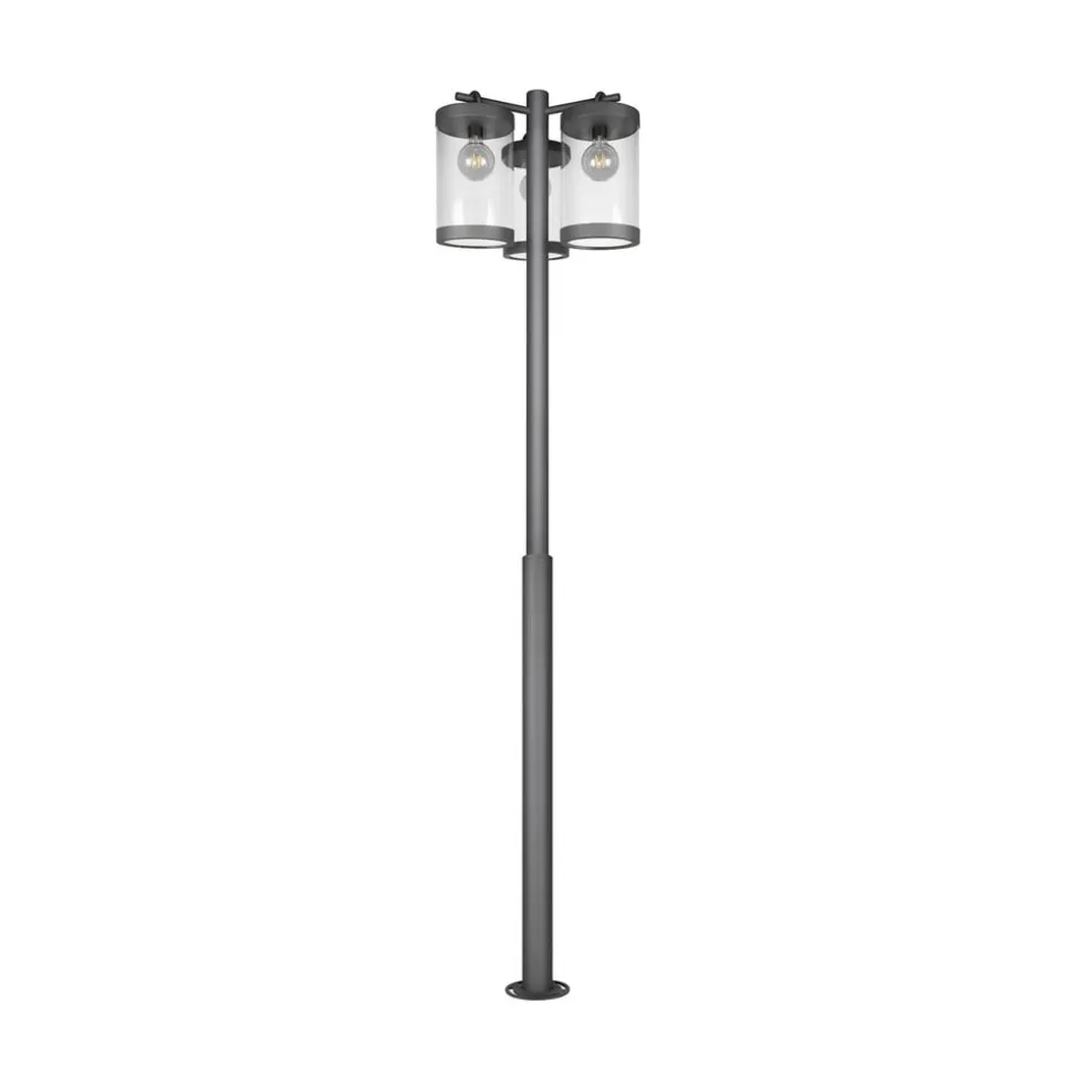 Udendørslampe Sambesi, H 240 cm, antracit, skumringssensor