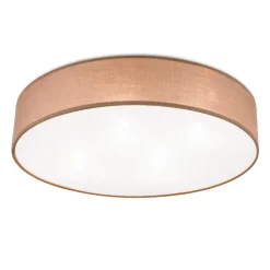 Ufo loftlampe med linnedskærm, brun