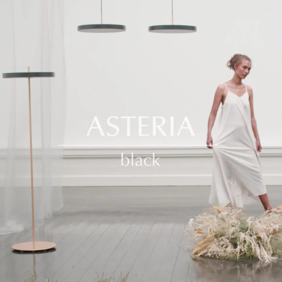 UMAGE Asteria medium hængelampe, messing, sort