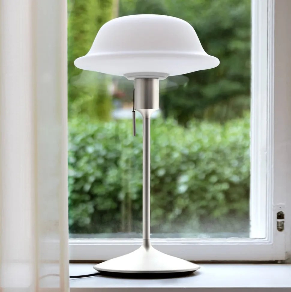 UMAGE Butler bordlampe glasskærm, stålfod