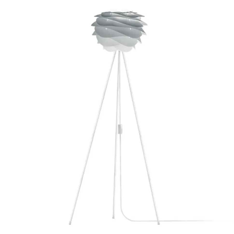 UMAGE Carmina Mini gulvlampe grå, hvid trefod
