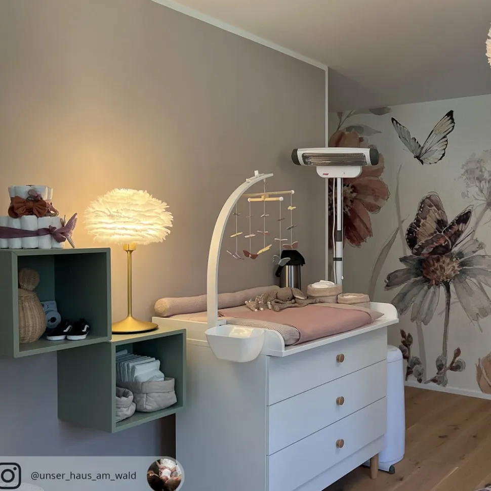 UMAGE Eos mini bordlampe, hvid/messing