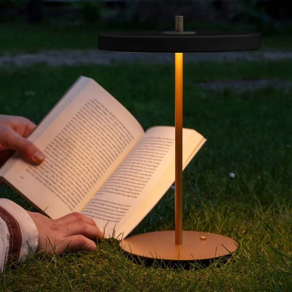 UMAGE LED-bordlampe Asteria Move sort/messing 31 cm