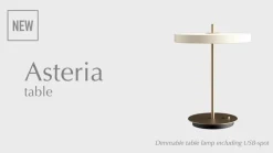 UMAGE LED-bordlampe Asteria Table, USB, perlehvid/messing