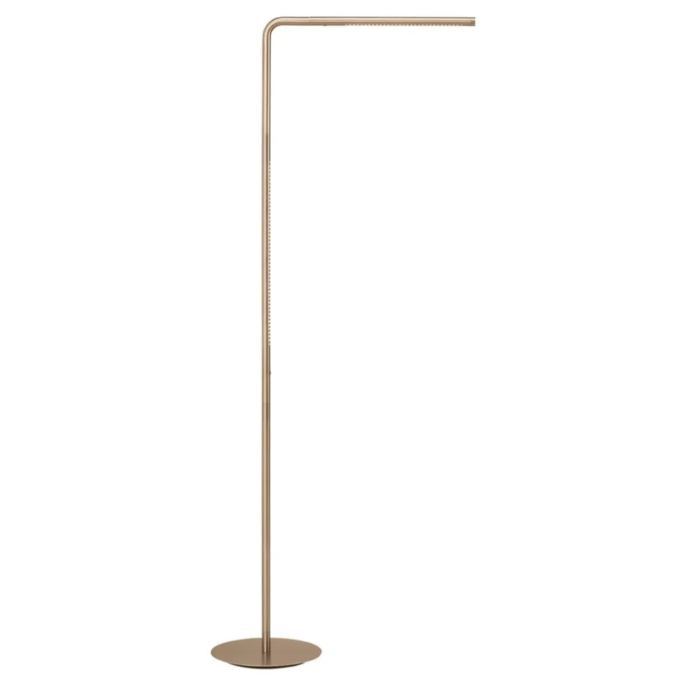 UMAGE LED-gulvlampe Omni, messingfarvet, højde 143 cm, 2 lyskilder