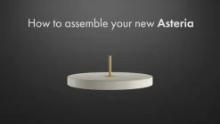 UMAGE LED-hængelampe Asteria Mini, petrol/messing, Ø 31 cm