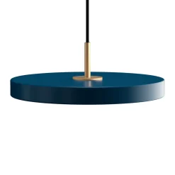 UMAGE LED-hængelampe Asteria Mini, petrol/messing, Ø 31 cm