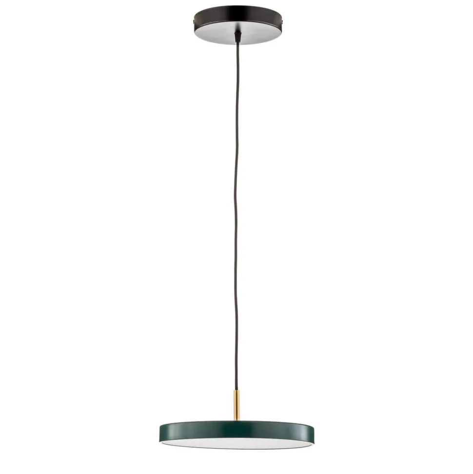UMAGE LED-hængelampe Asteria Mini mørkegrøn/messing Ø 31 cm