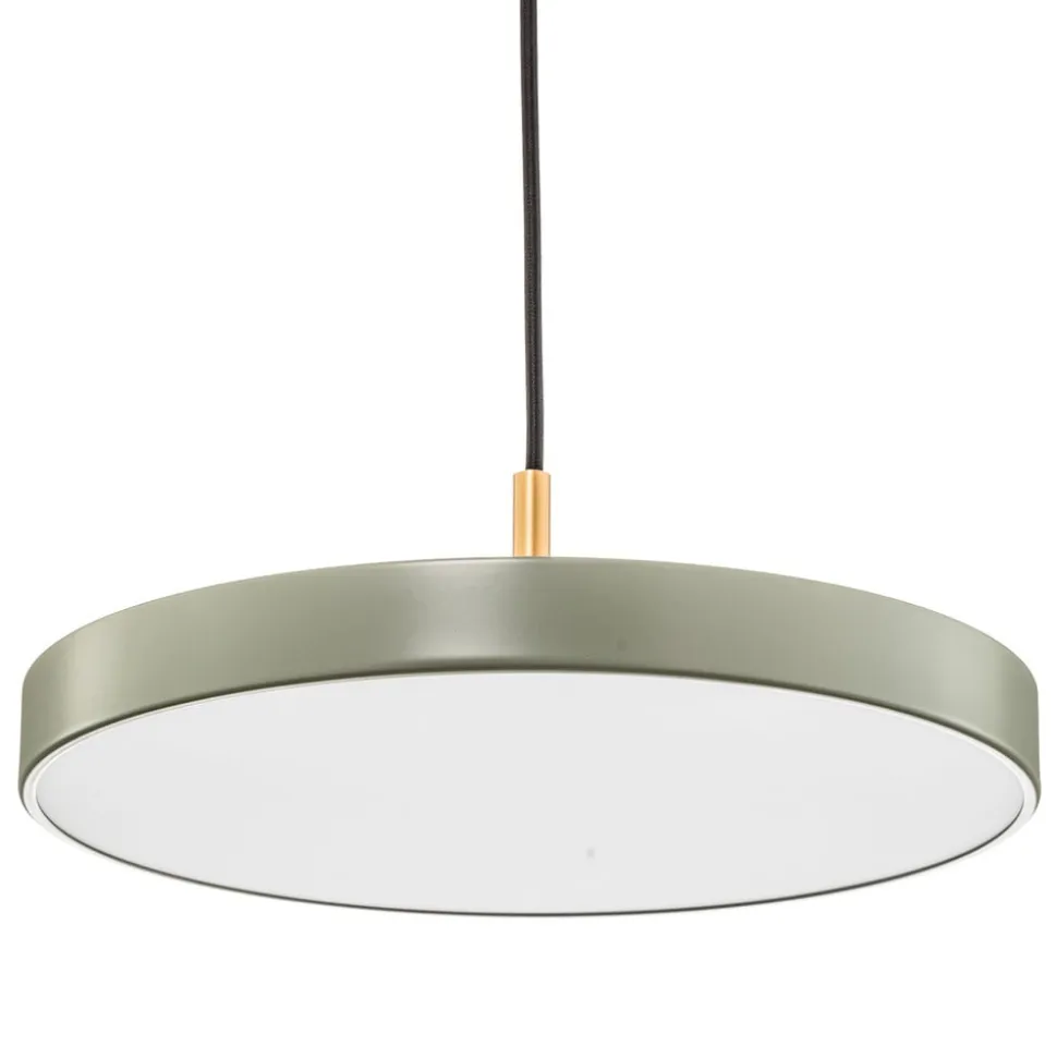UMAGE LED-hængelampe Asteria Mini, lysegrøn/messing, Ø 31 cm