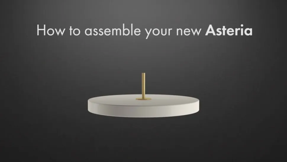 UMAGE LED-hængelampe Asteria Mini, perlehvid/messing, Ø 31 cm