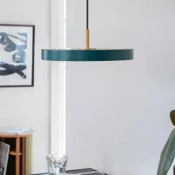 UMAGE LED-hængelampe Asteria Medium, grøn/messing, Ø 43 cm