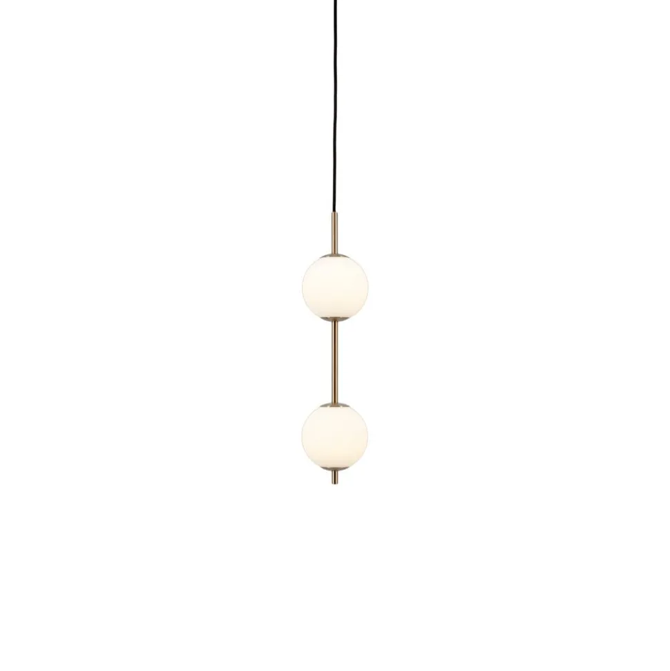 UMAGE LED-hængelampe Audrey, messingfarvet, 2 lyskilder Ø 12 cm