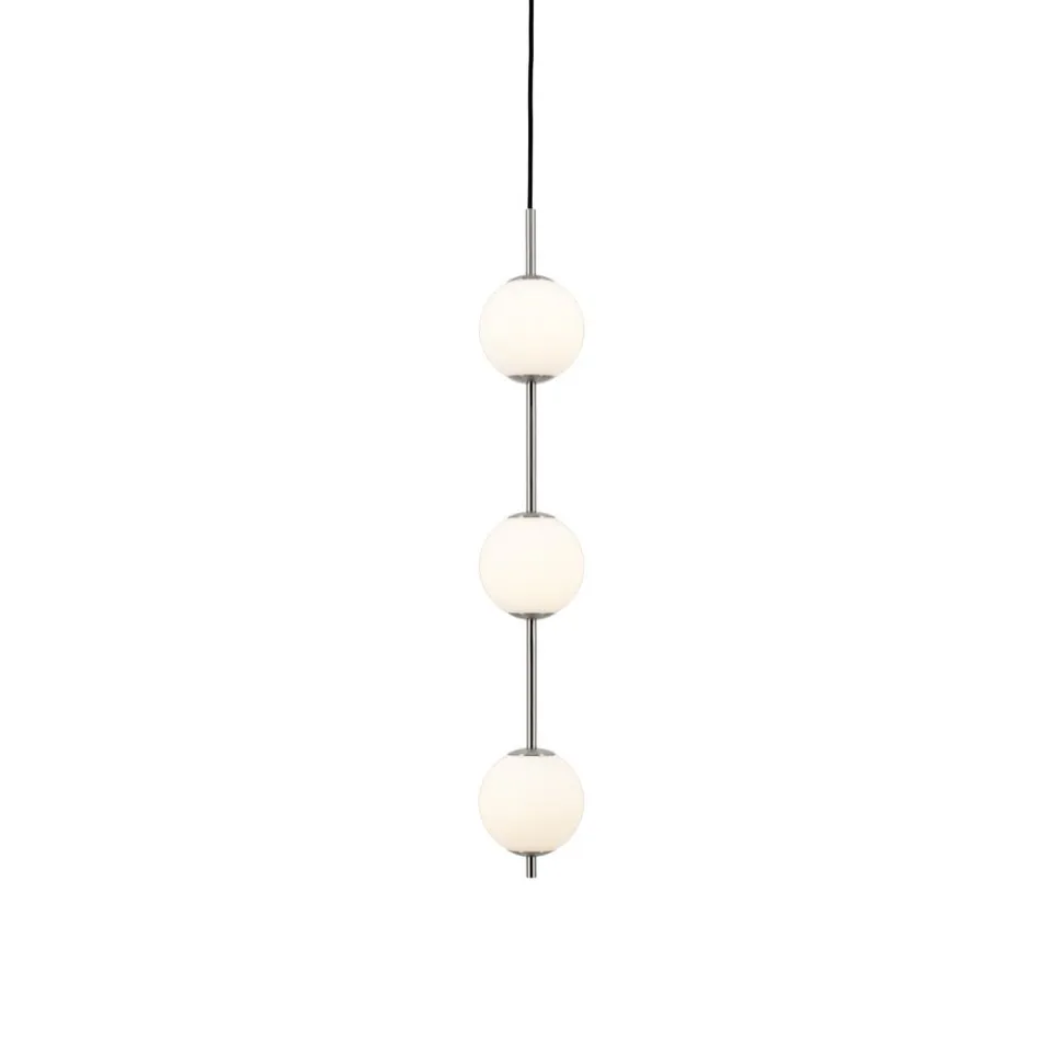 UMAGE LED-hængelampe Audrey, stålfarvet, 3 lyskilder, Ø 12 cm