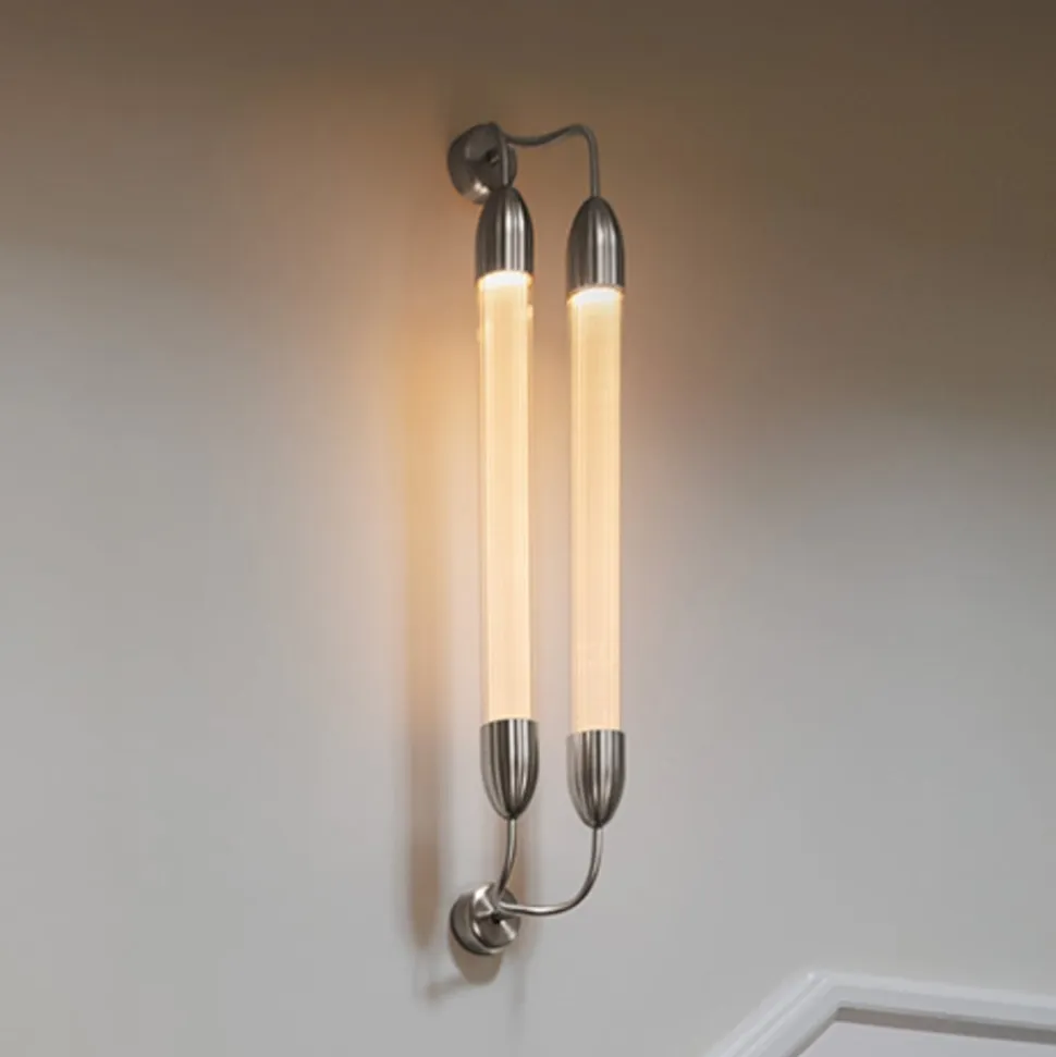 UMAGE væglampe Lemon Squeeze 2 lyskilder, længde 94 cm stålfarvet