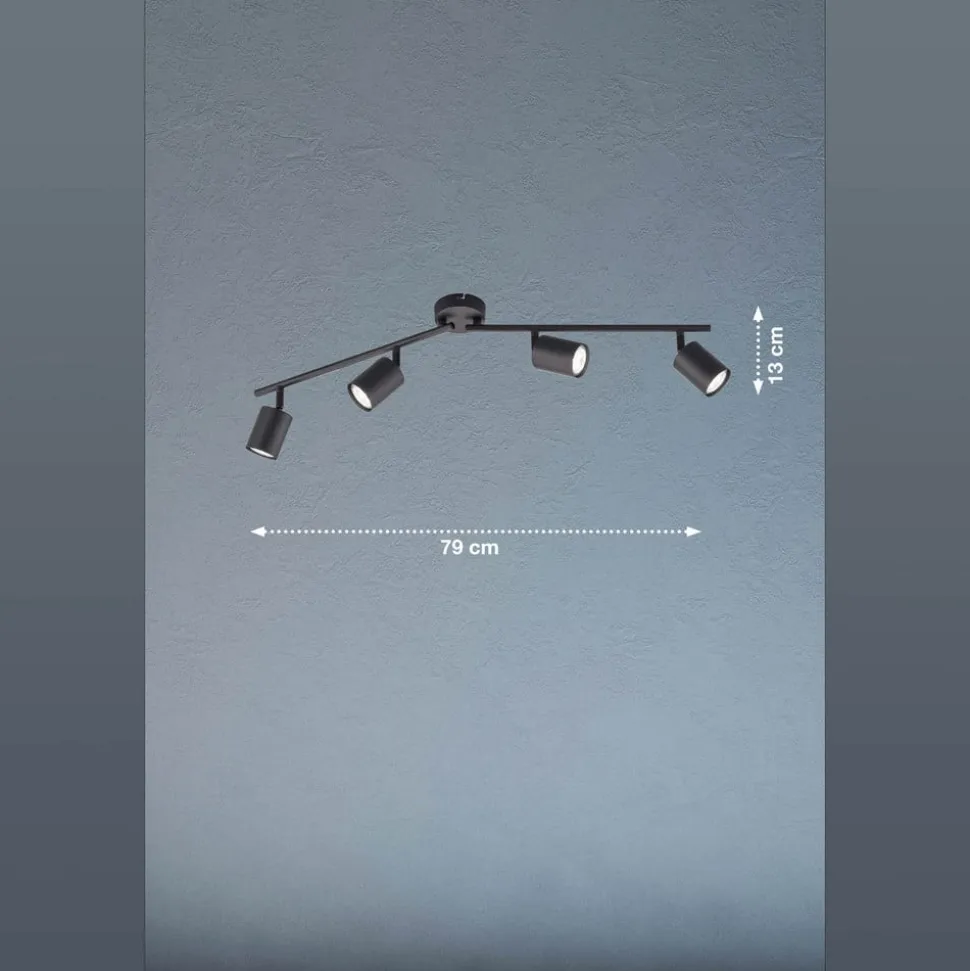 Vano LED-loftspot, sort, 4 lyskilder