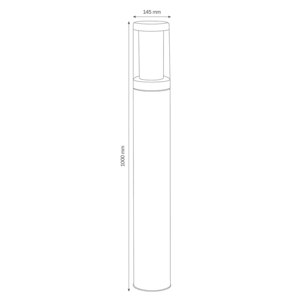 Vejlampe 1257 i rustfrit stål, saltvandsresistent 100 cm