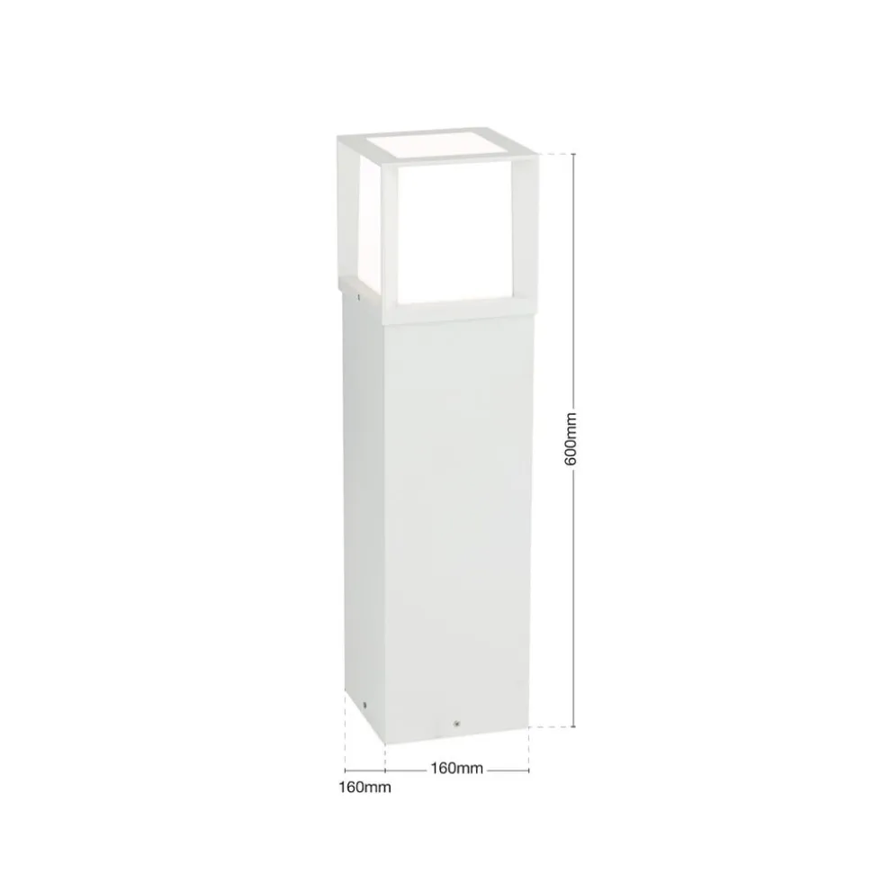 Vejlampe Henry, hvid, højde 60 cm, aluminium/stål