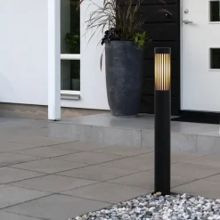 Vejlampe Pistoia, sort, højde 95 cm, metal, IP54