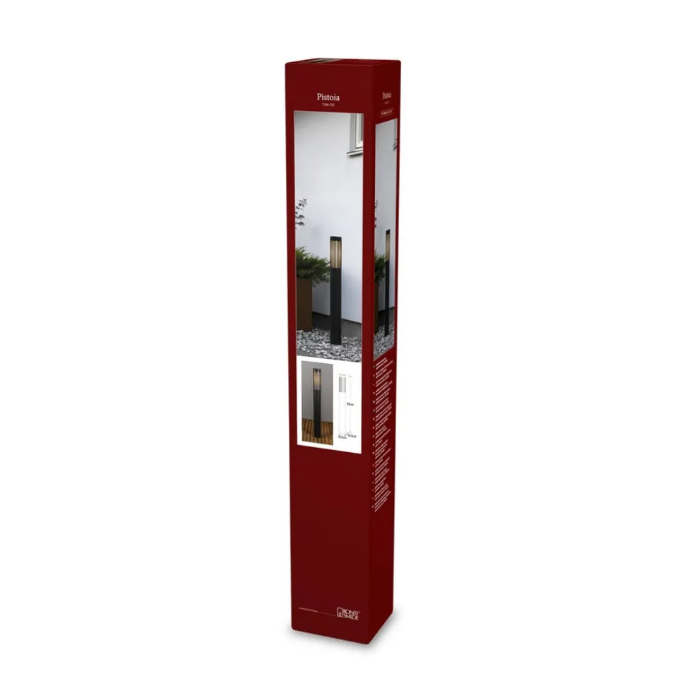 Vejlampe Pistoia, sort, højde 95 cm, metal, IP54