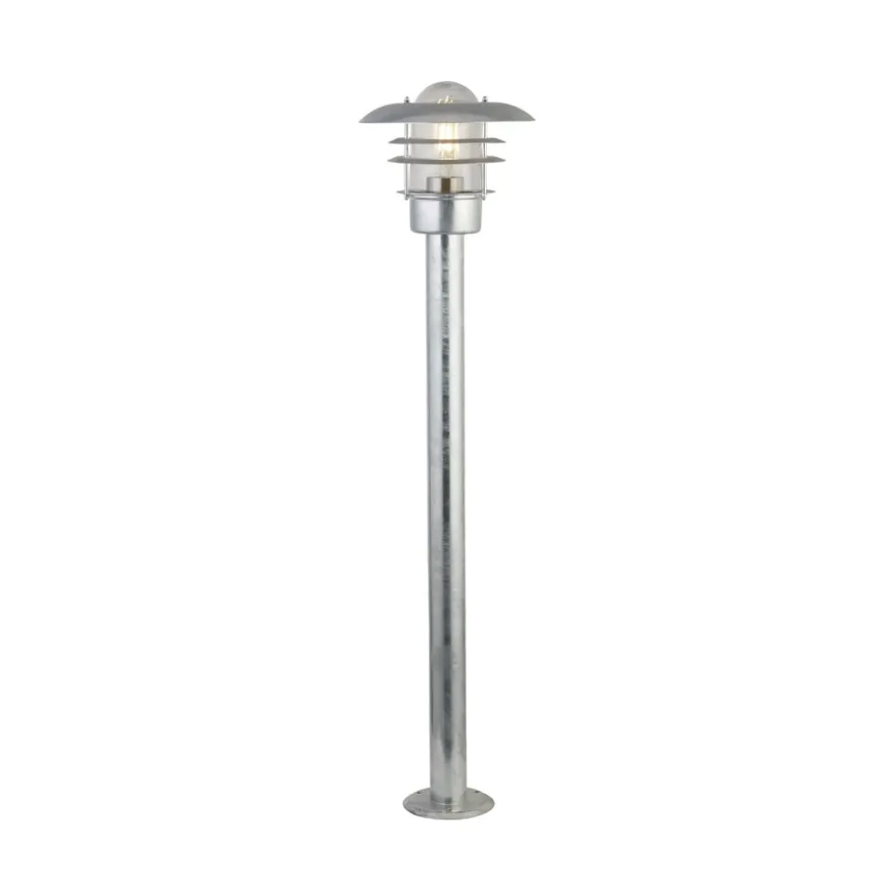Vejlampe X Conrad, sølv, IP44, højde 51 cm, stål