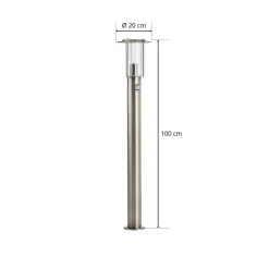 Vejlampe York, stål, bevægelsessensor, IP44