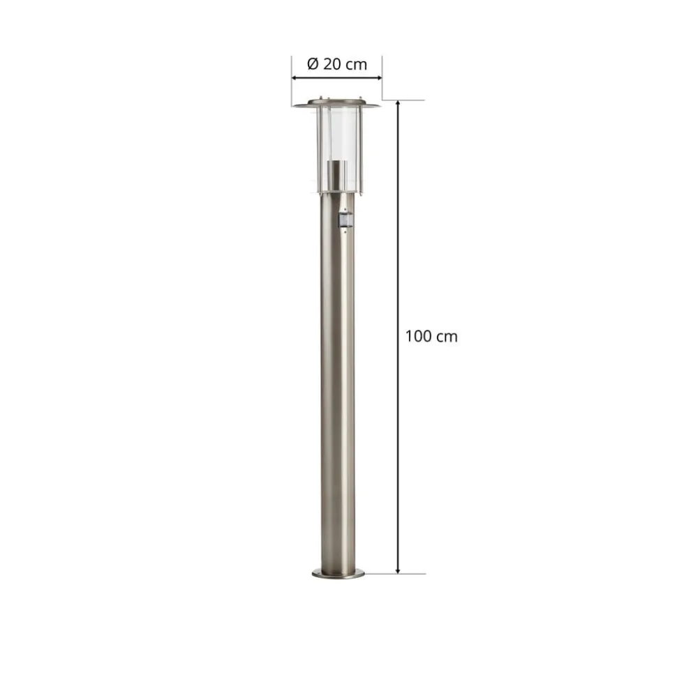 Vejlampe York, stål, bevægelsessensor, IP44