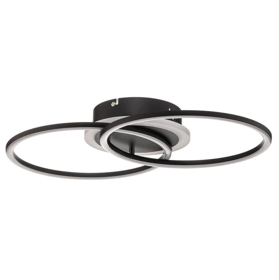 Venida LED-loftlampe i ring-design, sort