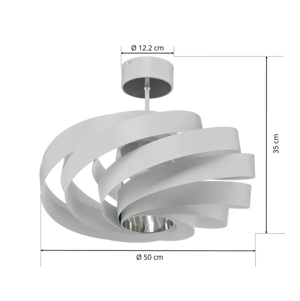 Vento loftlampe, hvid, metal, Ø 50 cm