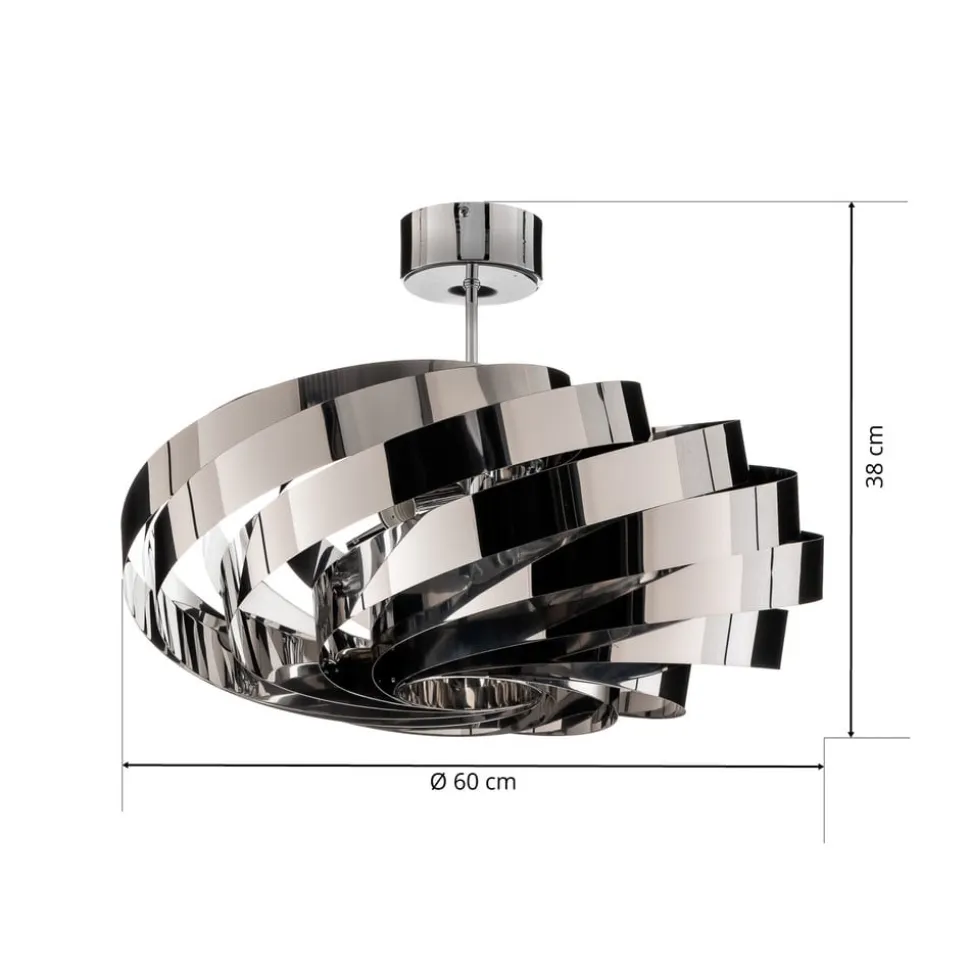Vento loftlampe, krom nikkelfarvet, Ø 60 cm, metal