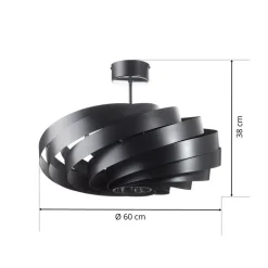 Vento loftlampe, sort, Ø 60 cm, metal, E27