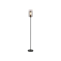 Ventotto gulvlampe, sort/røget, højde 165 cm, metal/glas