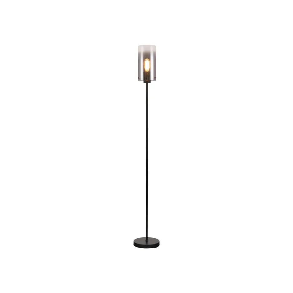 Ventotto gulvlampe, sort/røget, højde 165 cm, metal/glas