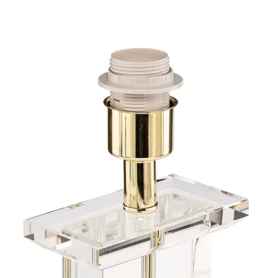 Veronique bordlampe, bred fod, creme/guld
