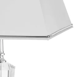 Veronique bordlampe, smal fod, hvid/krom