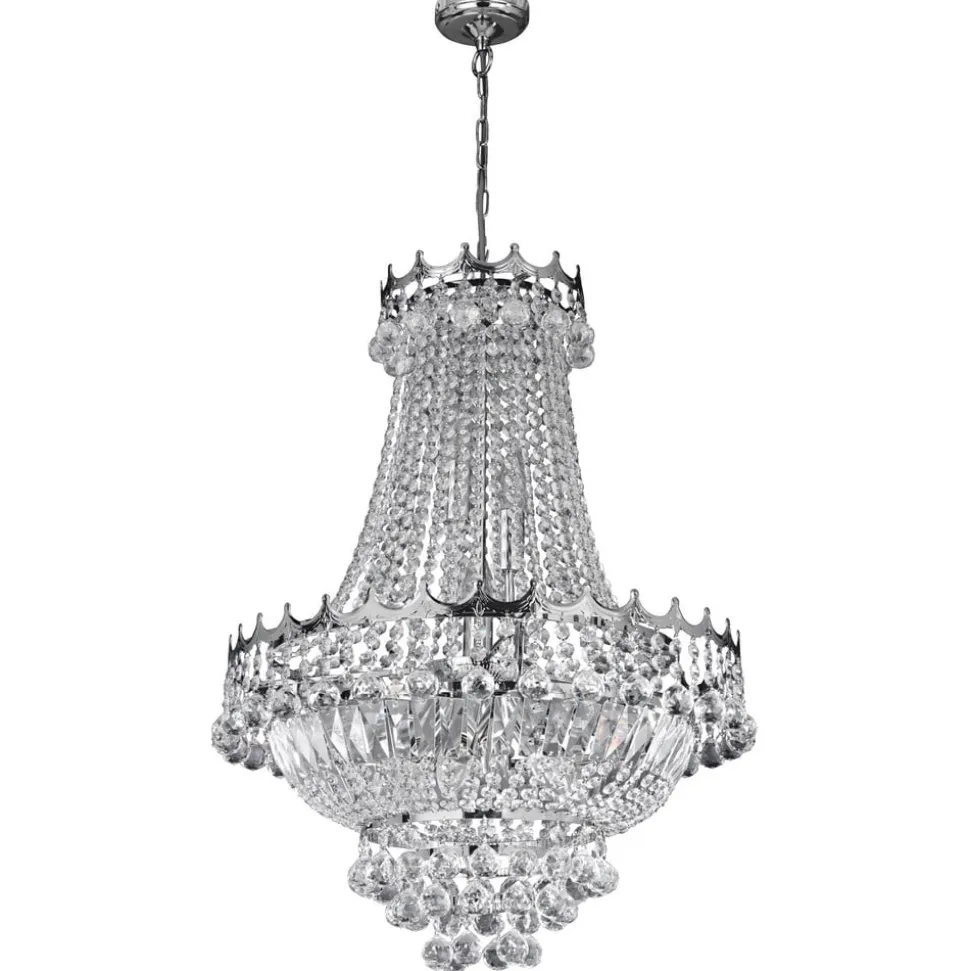 Versailles krystal-lysekrone, krom, 55 cm
